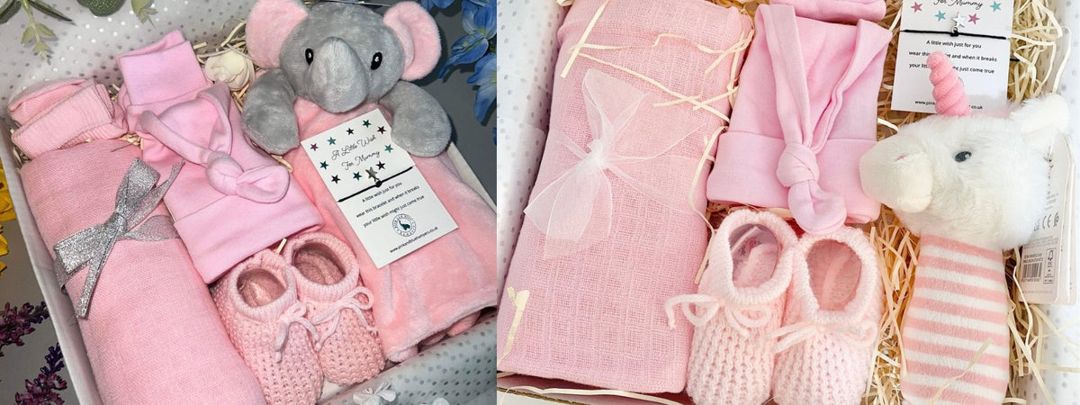 Beautiful Baby Girl Hampers – Pink and Blue Hampers