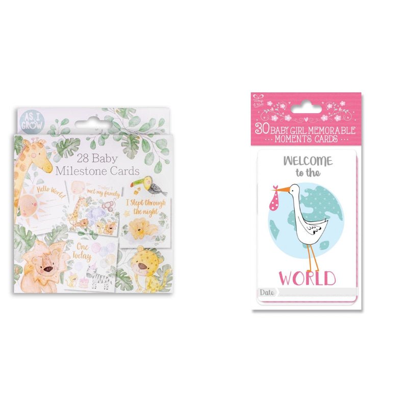 Baby Milestone Cards - Pink and Blue Hampers