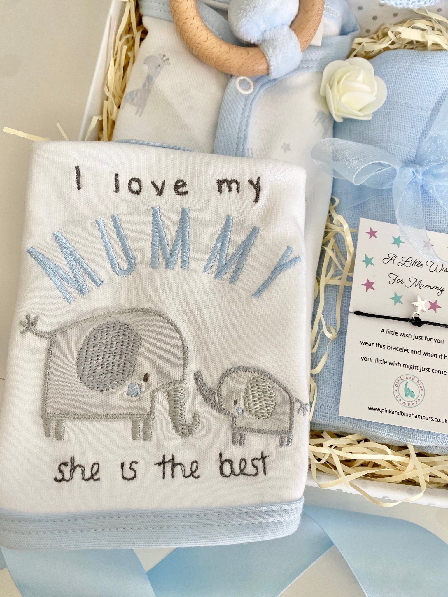 Baby Boy Gift Hamper Elephant Hippo Friends – Pink and Blue
