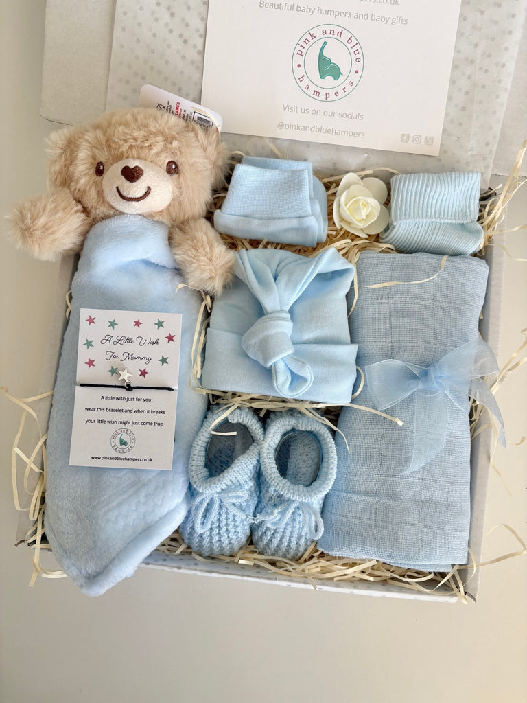 Baby Boy Gift Hamper - Vroom Vroom Teddy - Pink and Blue Hampers