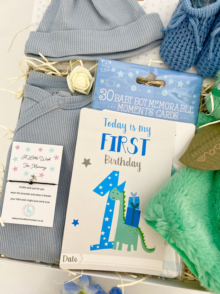 Baby Boy Hamper - Dinos 1st Birthday - Pink and Blue Hampers