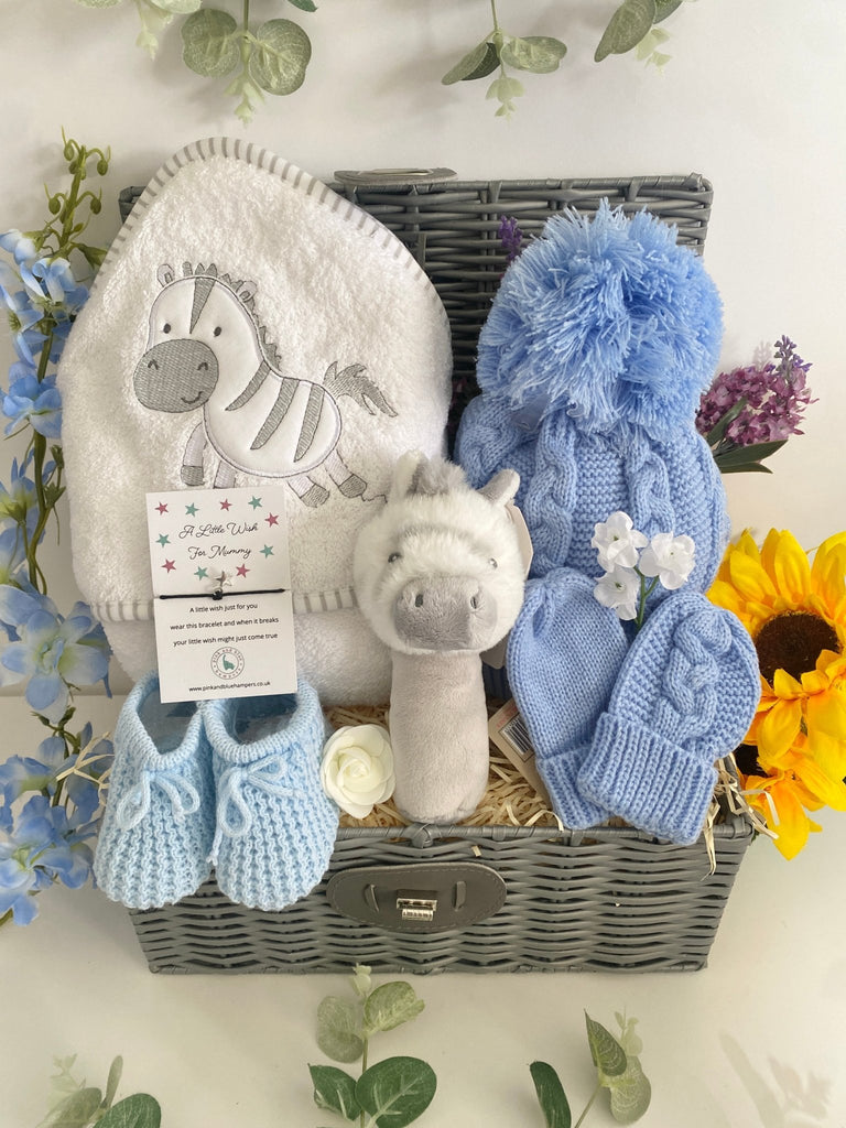 Baby Boy Hamper - Friends With Zebra - Pink and Blue Hampers