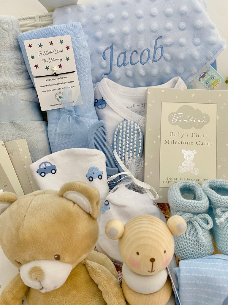 Baby Boy Hamper - Little Cars - Pink and Blue Hampers