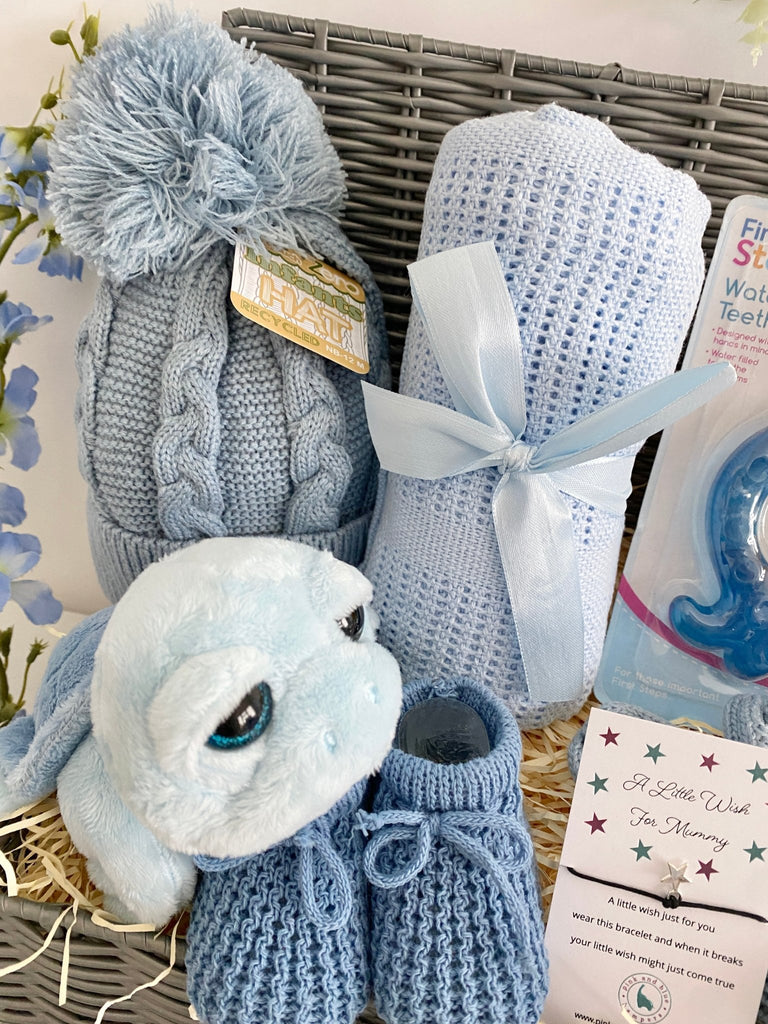 Baby Boy Hamper - Tiny Turtle - Pink and Blue Hampers