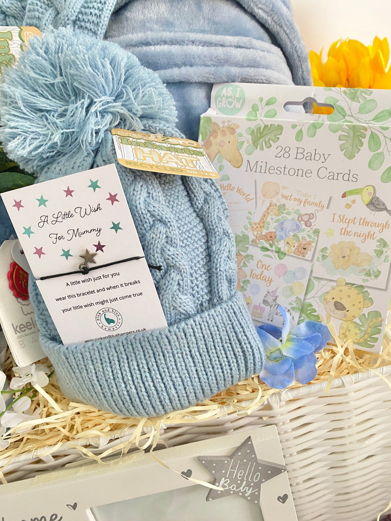 Baby Boy Hamper - Wrapped In Love - Pink and Blue Hampers