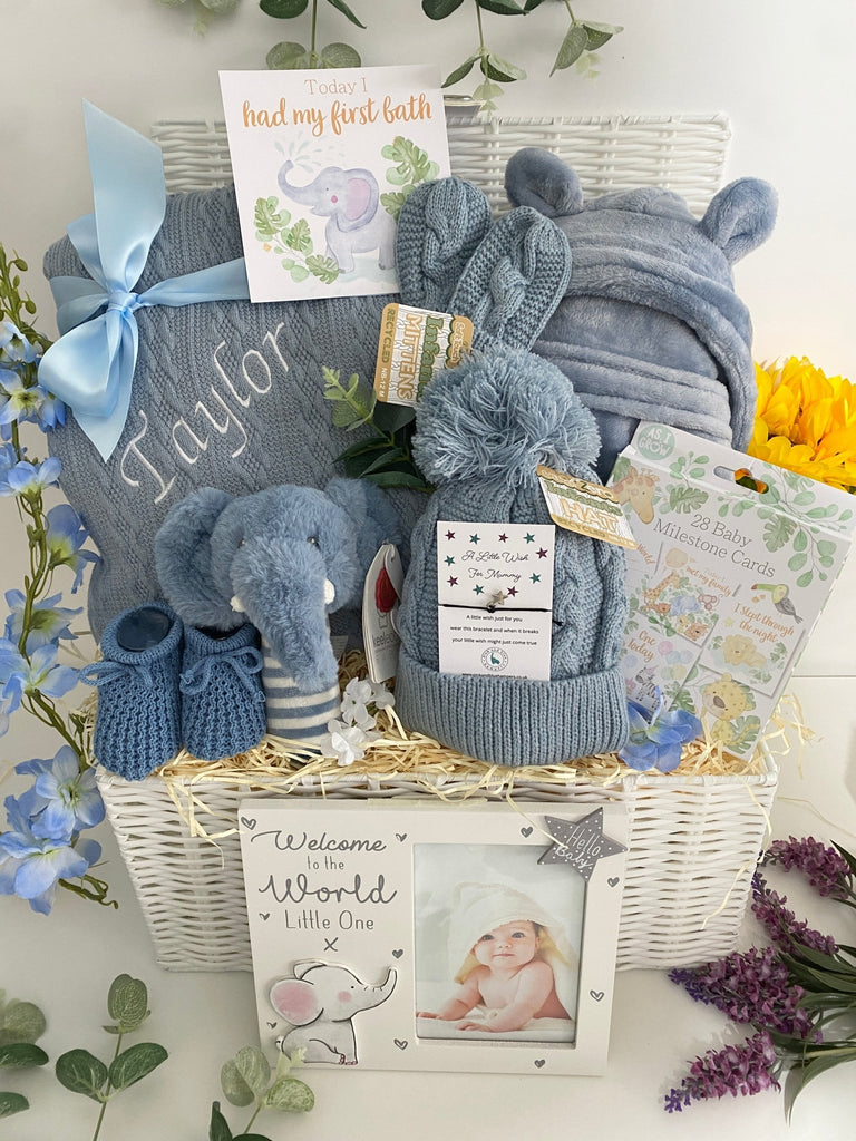 Baby Boy Hamper - Wrapped In Love - Pink and Blue Hampers