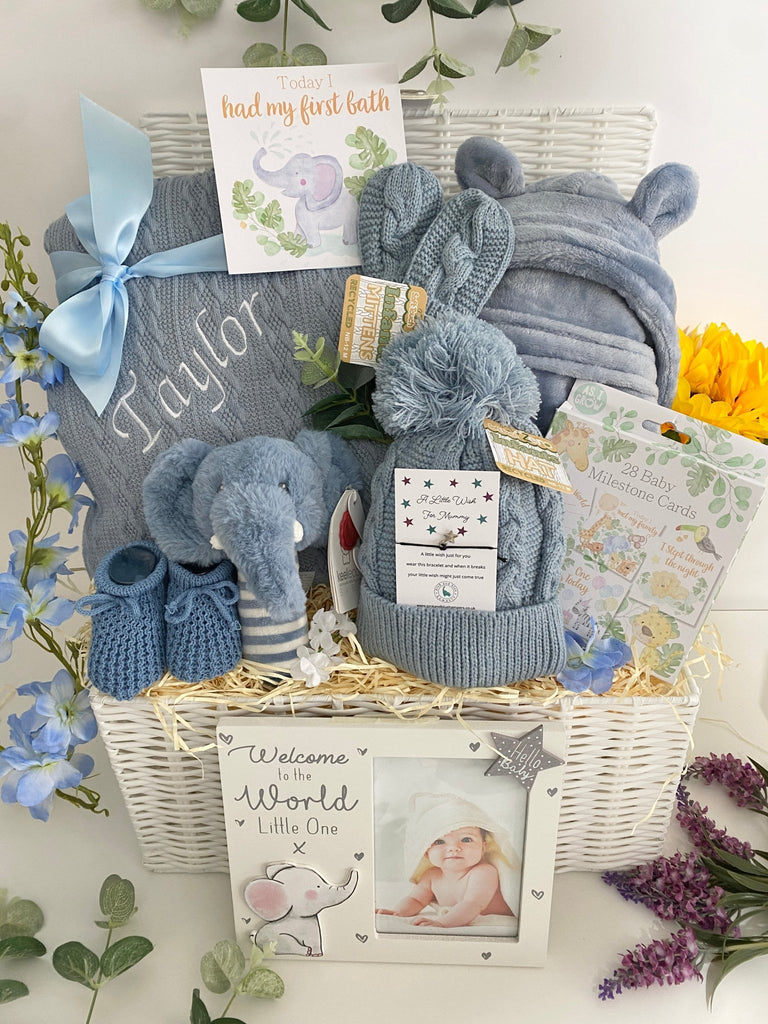 Baby Boy Hamper - Wrapped In Love - Pink and Blue Hampers