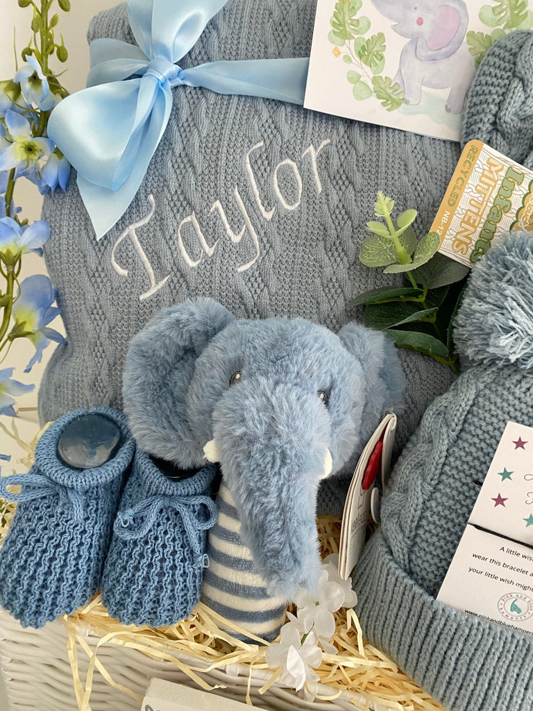 Baby Boy Hamper - Wrapped In Love - Pink and Blue Hampers