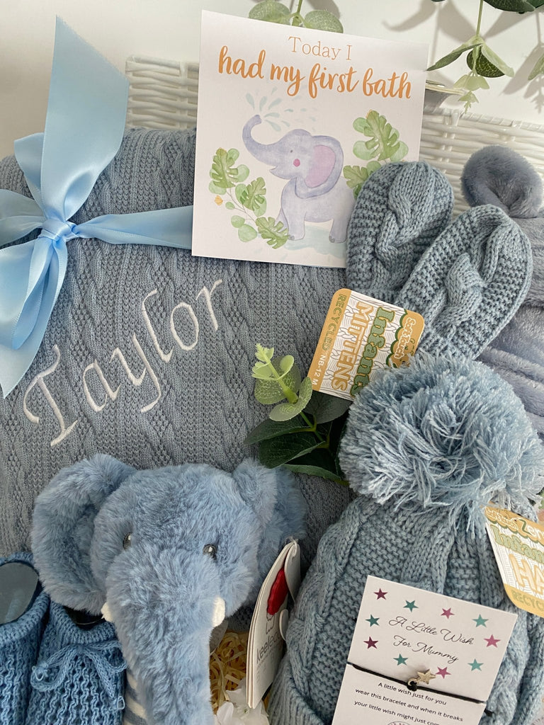 Baby Boy Hamper - Wrapped In Love - Pink and Blue Hampers