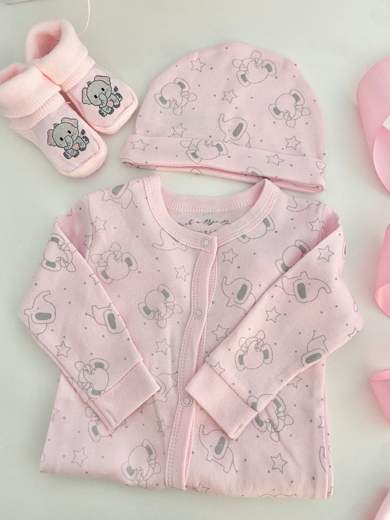 Baby Girl Hamper - Sparkly Elephants & Stars - Pink and Blue Hampers
