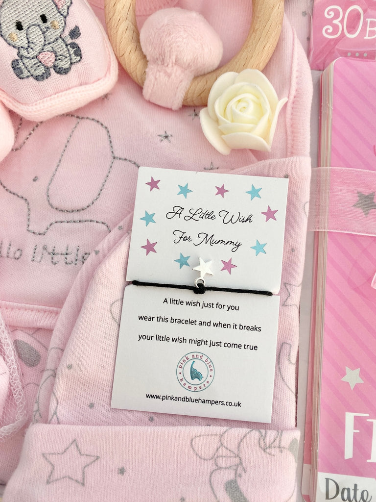 Baby Girl Hamper - Sparkly Elephants & Stars - Pink and Blue Hampers