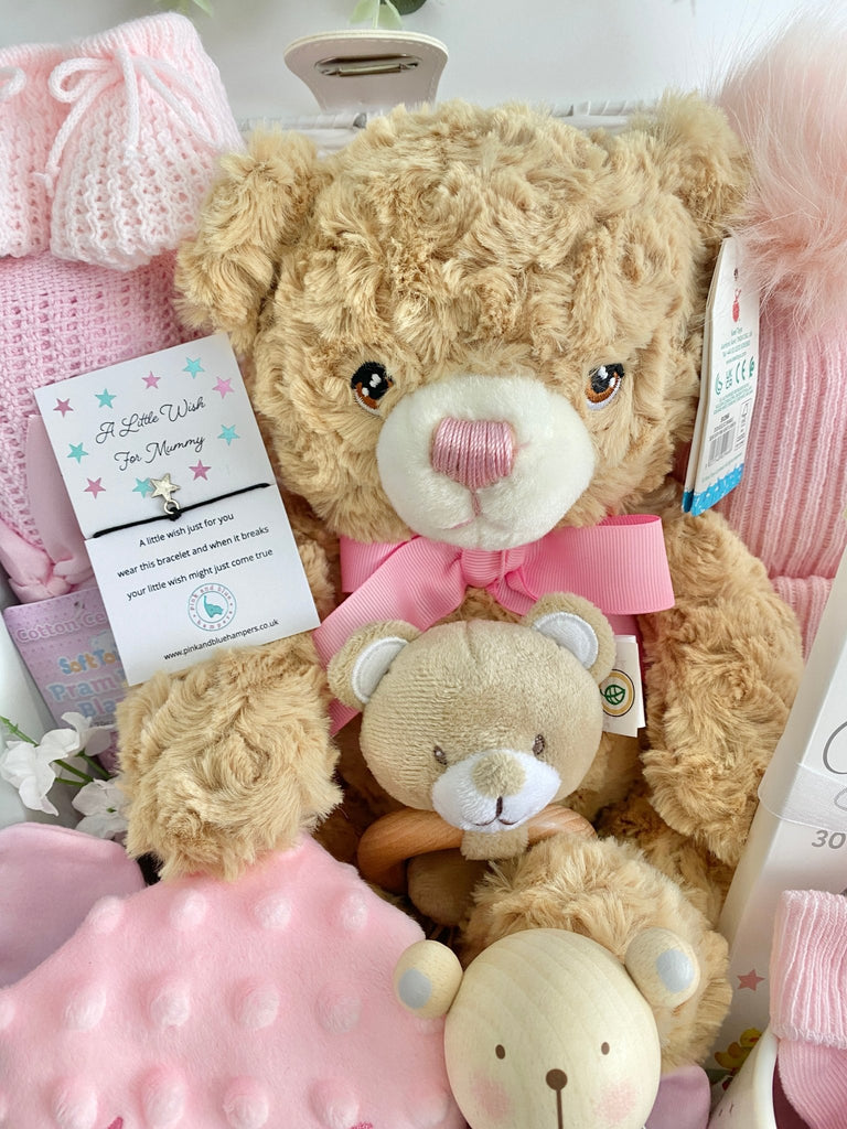Baby Girl Hamper - Teddy Bear Love - Pink and Blue Hampers
