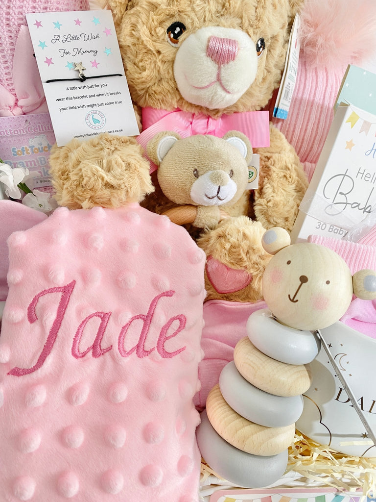Baby Girl Hamper - Teddy Bear Love - Pink and Blue Hampers