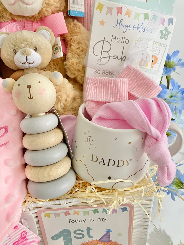 Baby Girl Hamper - Teddy Bear Love - Pink and Blue Hampers