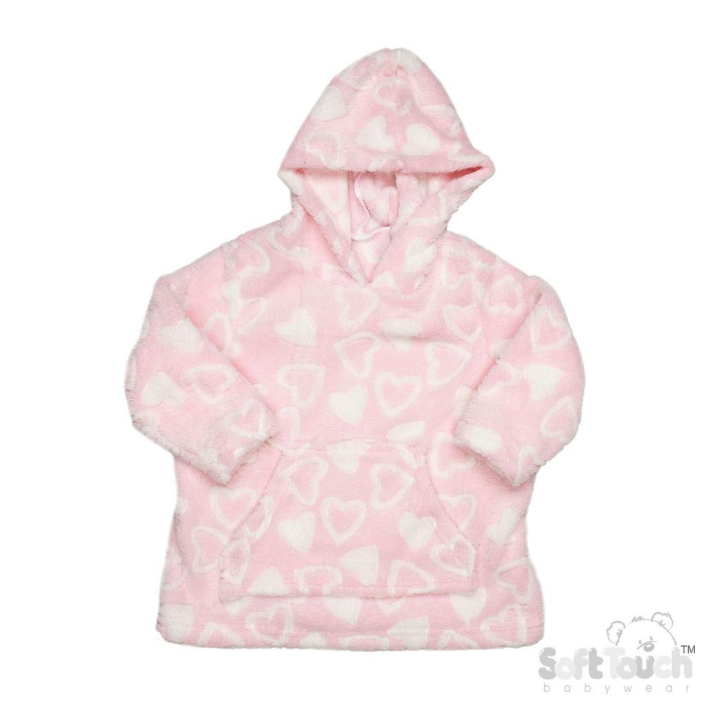 Baby Girl Pink Heart Hoodie - Pink and Blue Hampers
