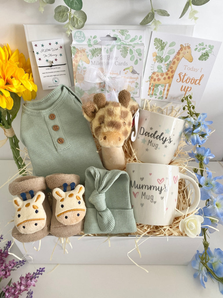Baby Hamper - Little Giraffe Milestones - Pink and Blue Hampers