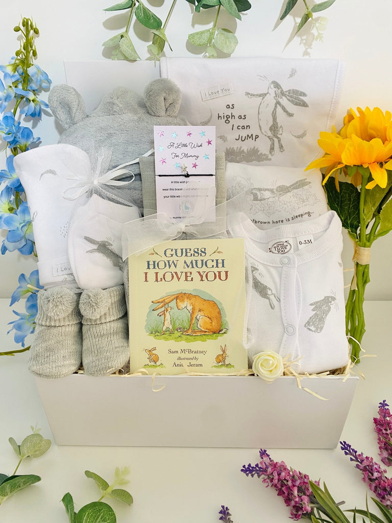 Baby Shower Gift Hamper - Guess How Much I Love You - Pink and Blue Hampers