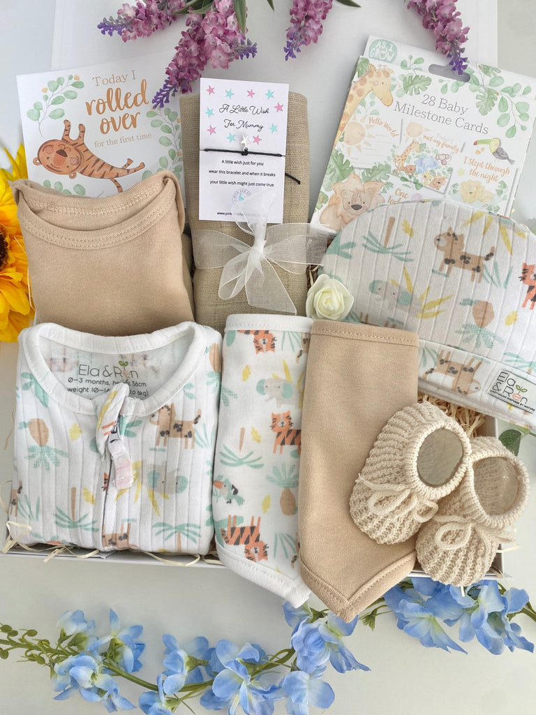 Baby Shower Gift Hamper - Today I Rolled Over - Pink and Blue Hampers