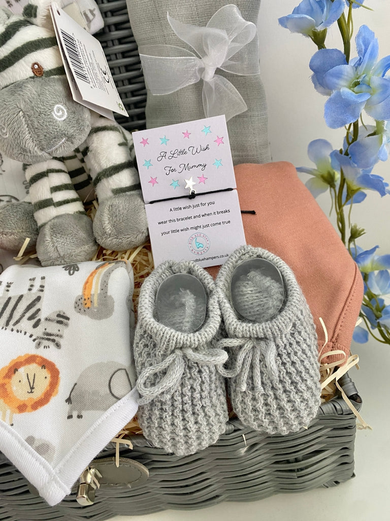 Baby Shower Gift - Safari Zebra - Pink and Blue Hampers