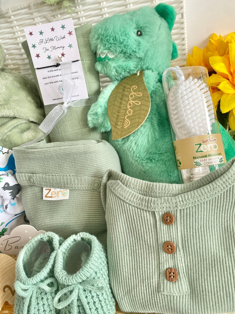 Baby Shower Hamper - Friendly Dinosaur & Dragon - Pink and Blue Hampers