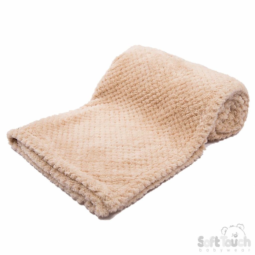 Beige Baby Waffle Blanket - Pink and Blue Hampers
