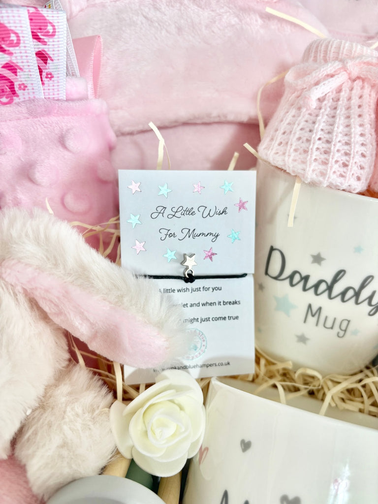 Large Baby Girl Hamper - Bunny Cuddles - Pink and Blue Hampers