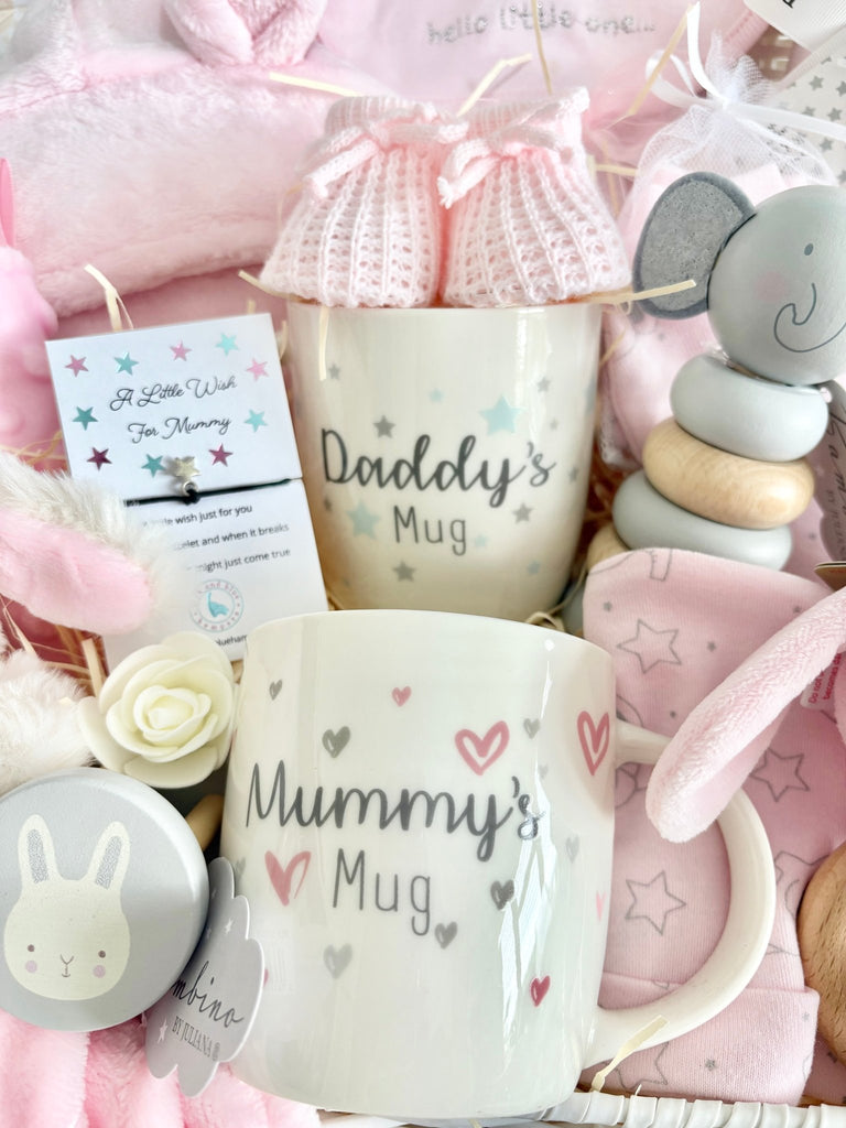Large Baby Girl Hamper - Bunny Cuddles - Pink and Blue Hampers