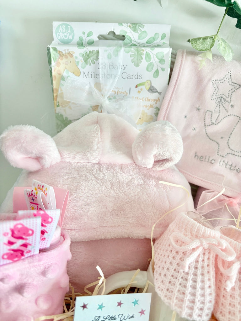 Large Baby Girl Hamper - Bunny Cuddles - Pink and Blue Hampers
