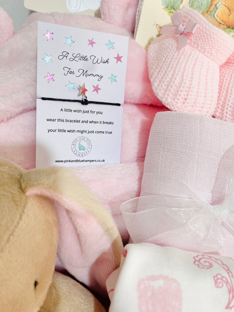 Large Baby Shower Gift Basket - Baby Girl Guess How Much I Love You - Pink and Blue Hampers