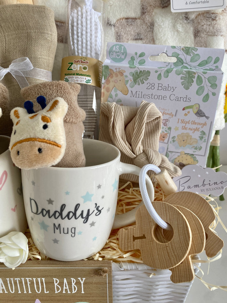 Large Maternity Gift Hamper - Jungle Giraffe Cuddles - Pink and Blue Hampers