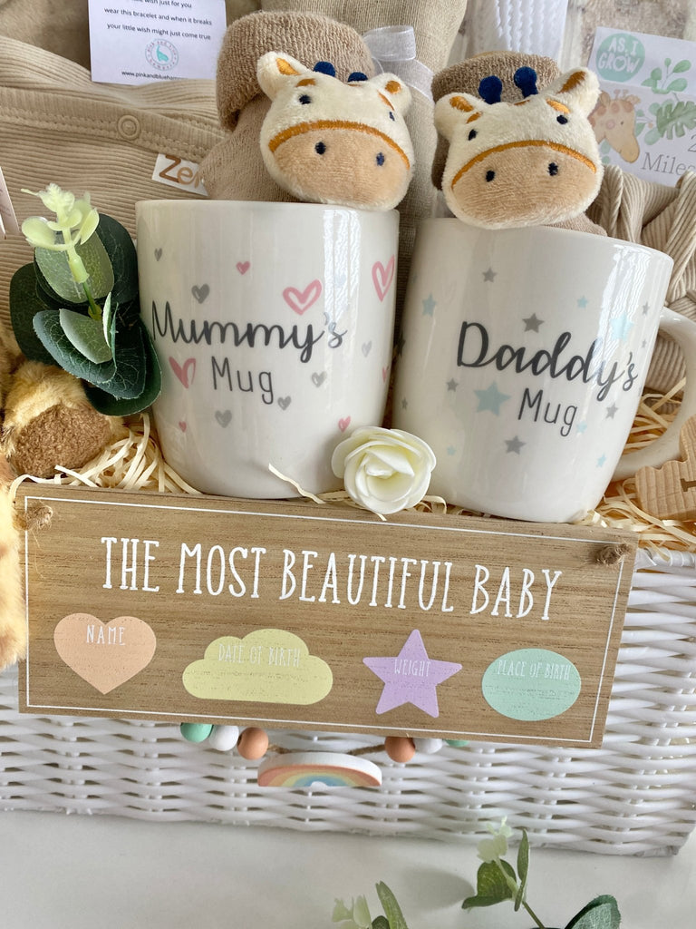 Large Maternity Gift Hamper - Jungle Giraffe Cuddles - Pink and Blue Hampers