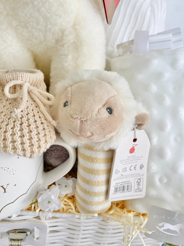 Large Unisex Baby Hamper - Big Lamb Cuddles - Pink and Blue Hampers