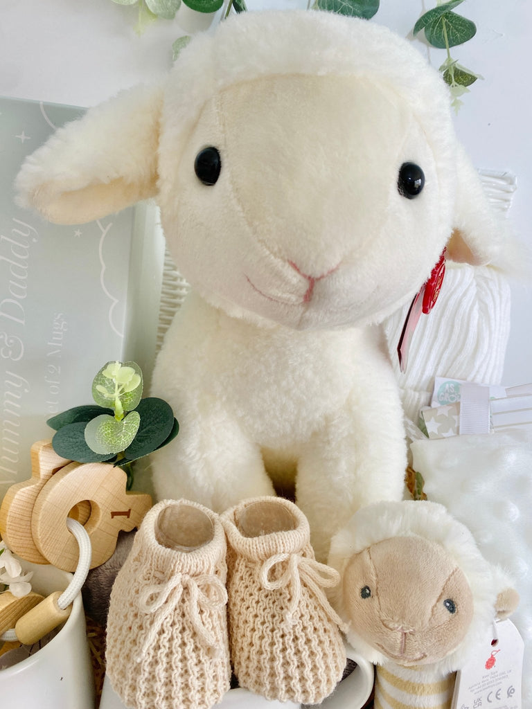 Large Unisex Baby Hamper - Big Lamb Cuddles - Pink and Blue Hampers