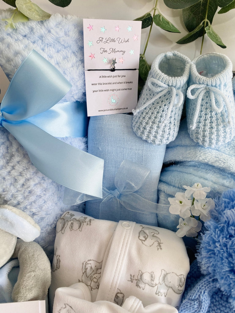 Luxurious Large Baby Boy Elephant friends Baby Hamper - Pink and Blue Hampers