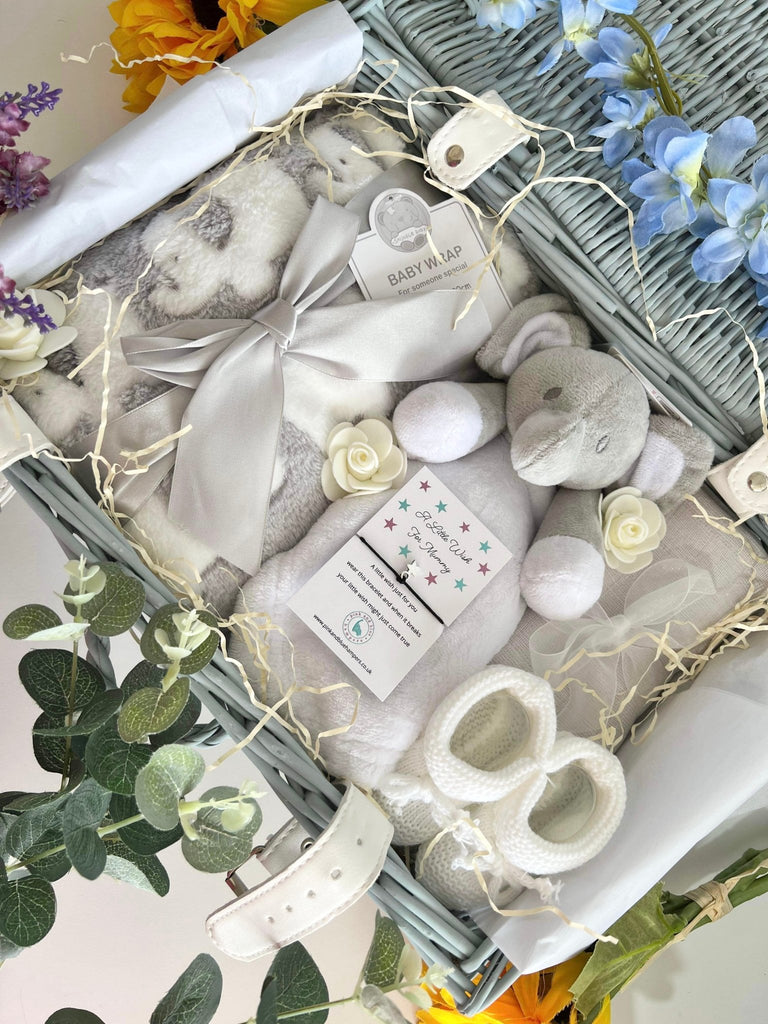 Maternity Gift Basket - The Littlest Things Take Up The Most Room In Your Heart - Pink and Blue Hampers