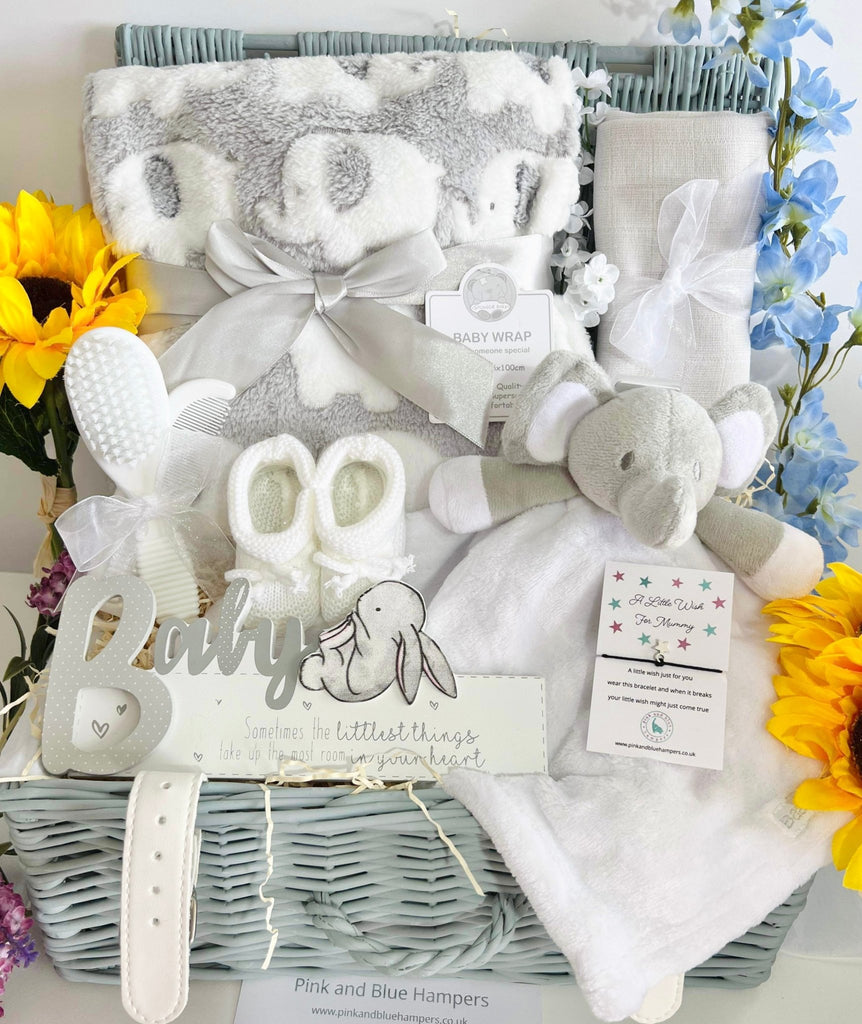 Maternity Gift Basket - The Littlest Things Take Up The Most Room In Your Heart - Pink and Blue Hampers
