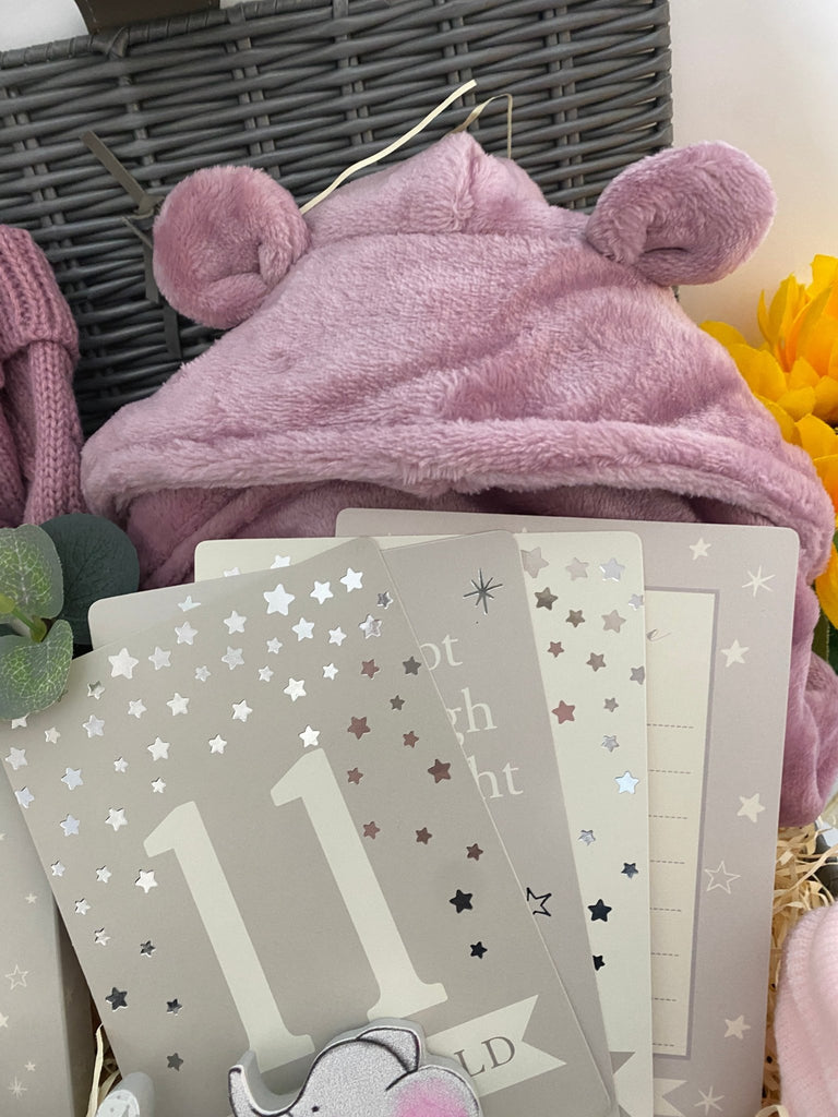 Mum To Be Hamper - Girlie Elephant Cuddles - Pink and Blue Hampers