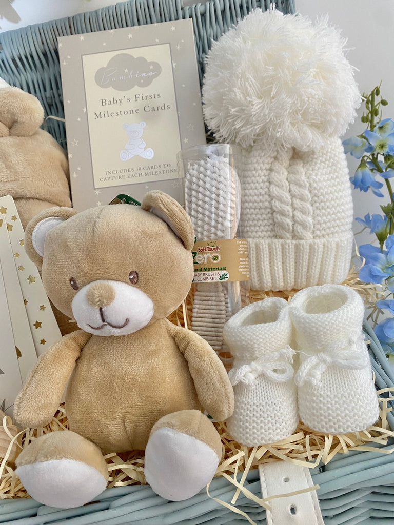 Mummy To Be Baby Hamper - Silver Teddy - Pink and Blue Hampers