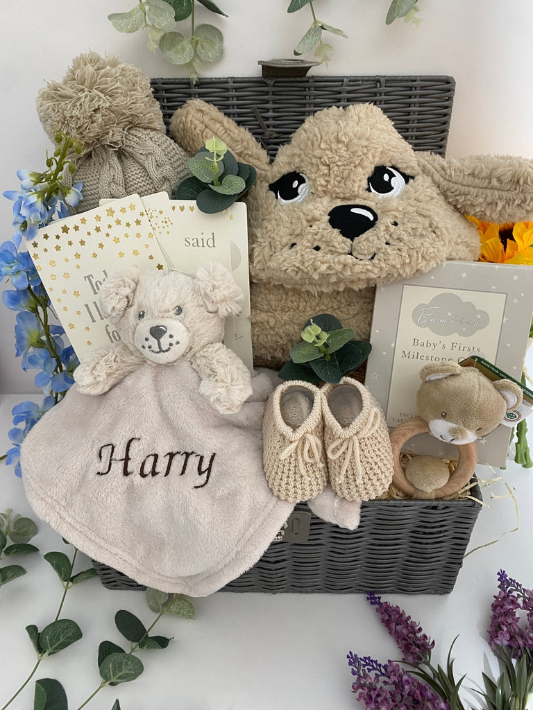 Mummy To Be Gift - Perfect Puppy Snuggles - Pink and Blue Hampers