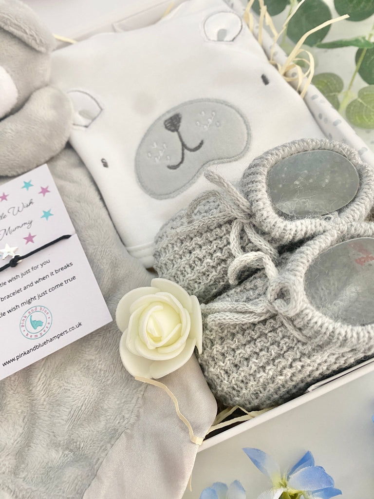 Mummy To Be Gift - Satin Teddy Cuddles - Pink and Blue Hampers