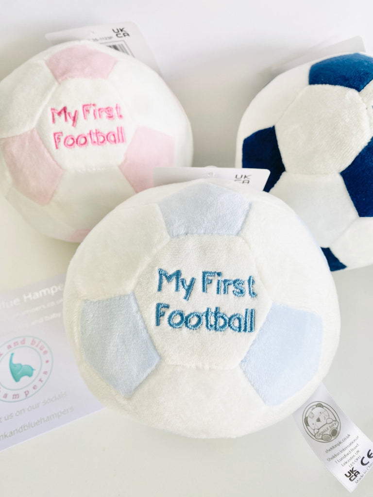 My First Football Baby Blue Rattle Toy - Pink and Blue Hampers