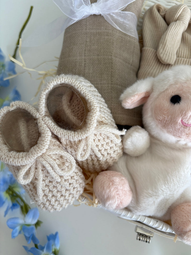 New Baby Gift Basket - Woolly Wishes - Pink and Blue Hampers