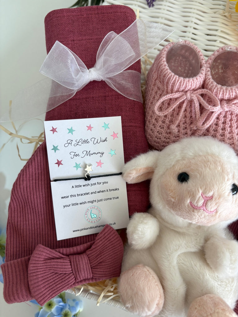New Baby Girl Gift - Lamby Love - Pink and Blue Hampers