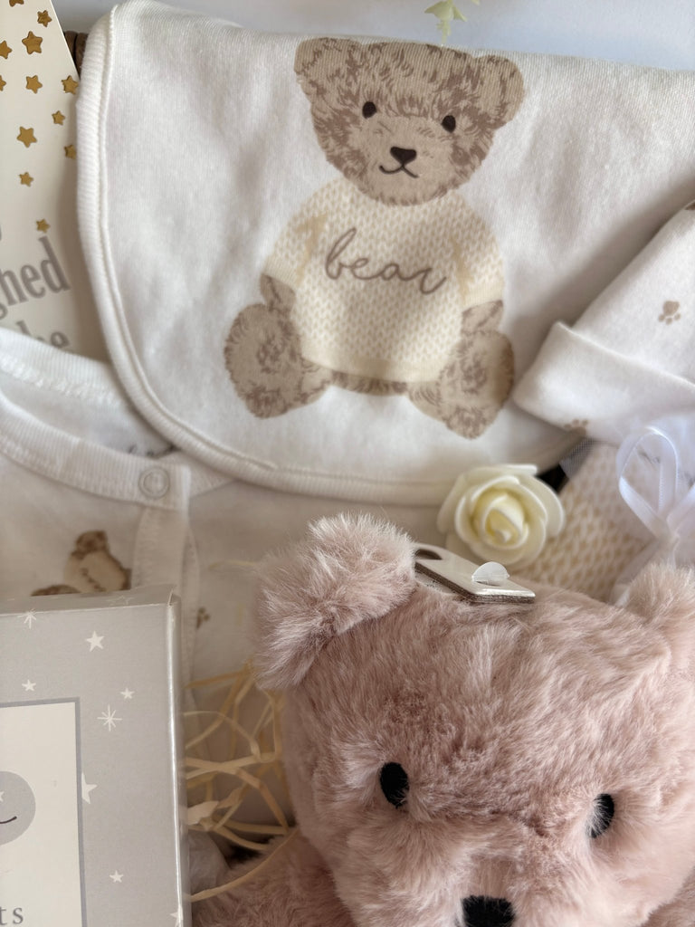 New Mum Baby Gift Basket - Teddy Bear Friends - Pink and Blue Hampers