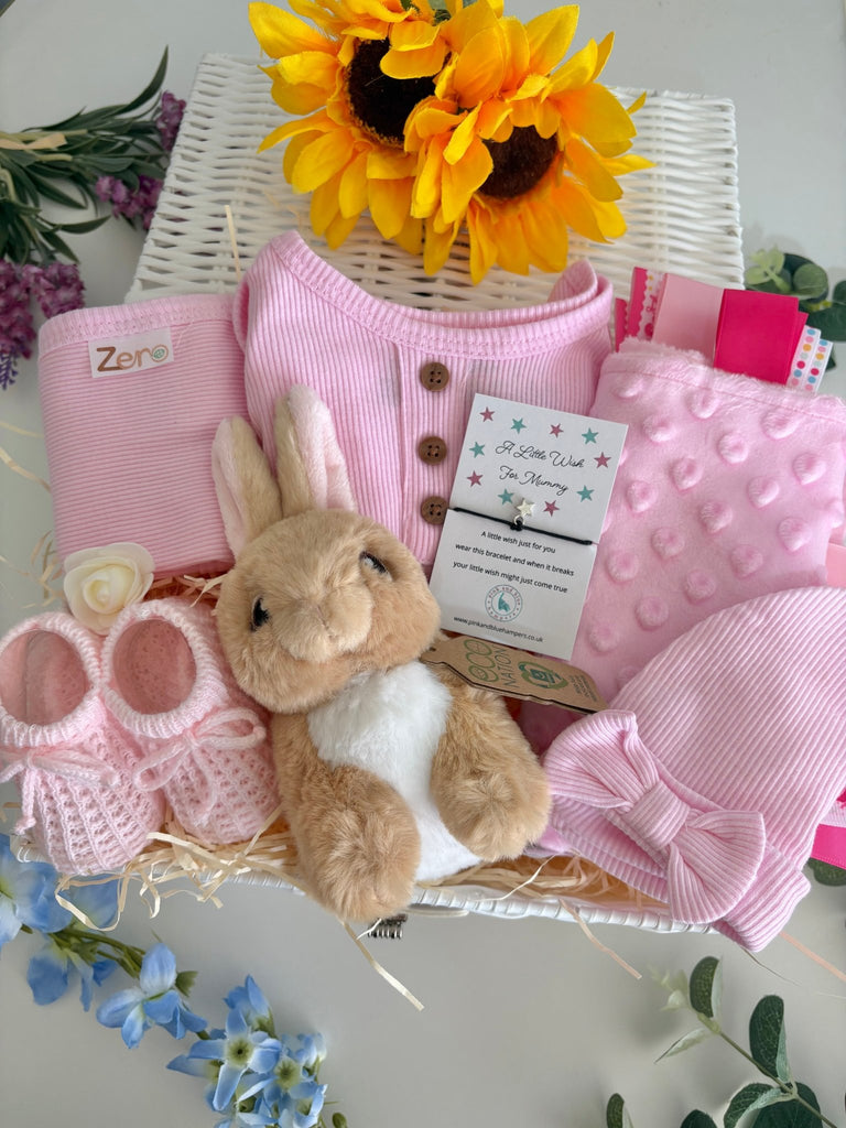 New Mum Hamper - Hop Into The World - Pink and Blue Hampers
