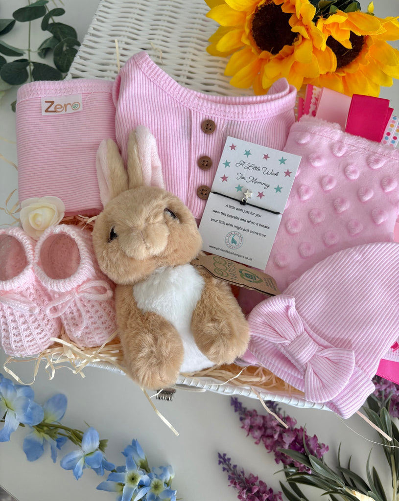 New Mum Hamper - Hop Into The World - Pink and Blue Hampers
