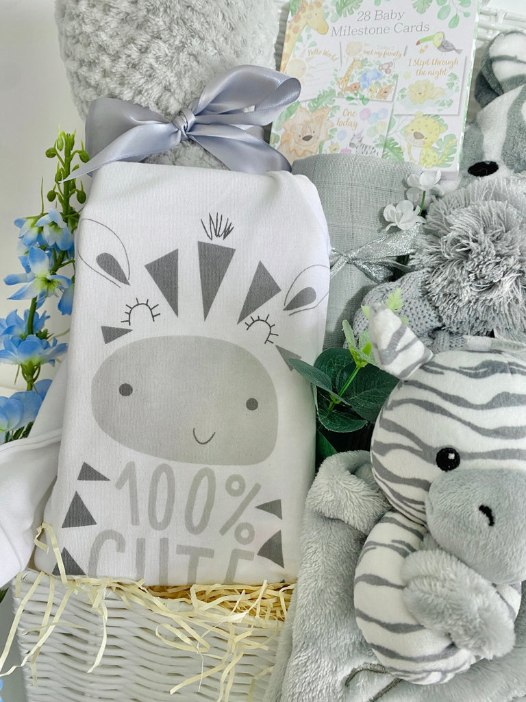 New Mum Hamper - Zebra Smiles & Cuddles - Pink and Blue Hampers
