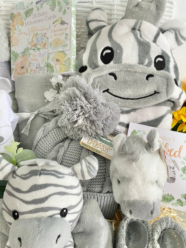 New Mum Hamper - Zebra Smiles & Cuddles - Pink and Blue Hampers