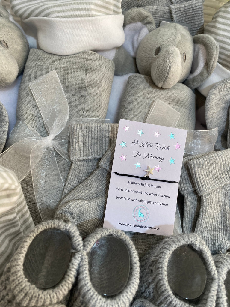 New Mum Triplet Baby Hamper - Three Sweet Elephants - Pink and Blue Hampers