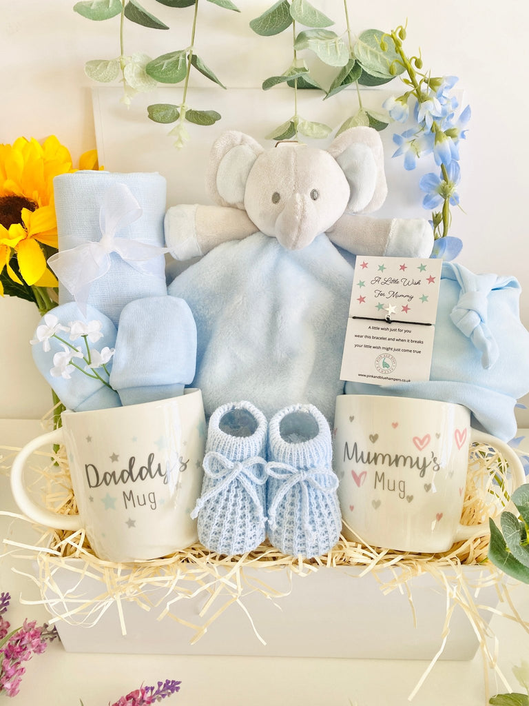New Parents Baby Hamper - Mummy & Daddy Wishes - Pink and Blue Hampers